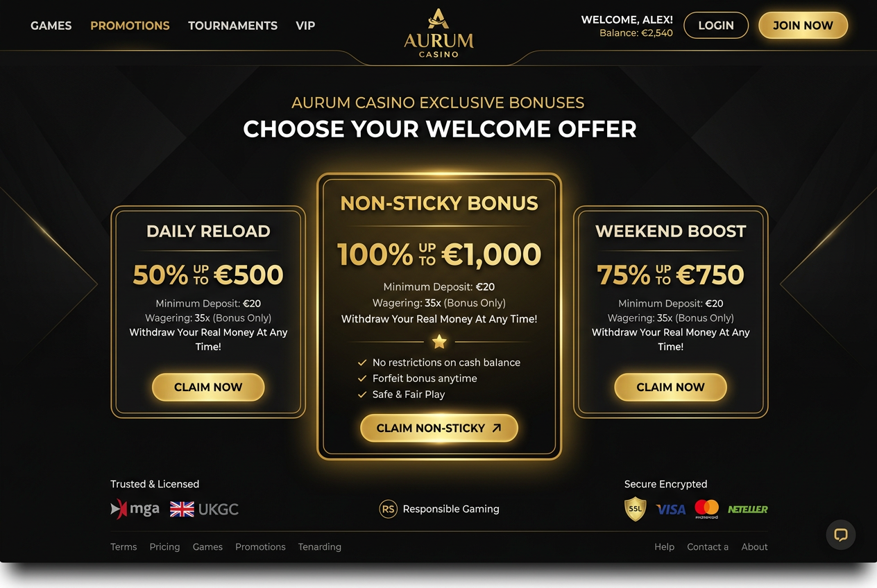 Modern interface of a 2026 casino showing bonus selection and transparent terms